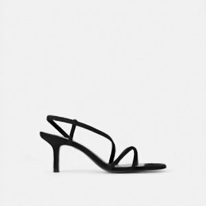 Zara Mid-Height Heeled Elastic Strap Sandals